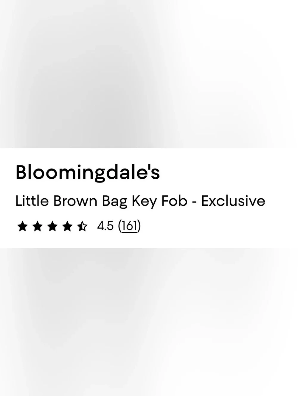 (1770) NWT BLOOMINGDALE'S Little Brown Bag Key Fob